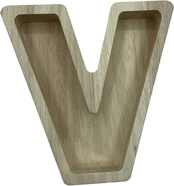 Wooden Letter Shaped Wall Hanging Planter-A To Z