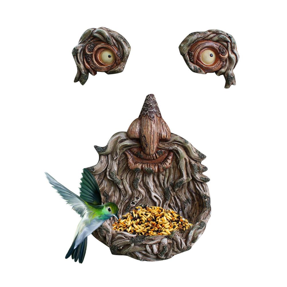 Beard Old Man Faces Bird Feeder