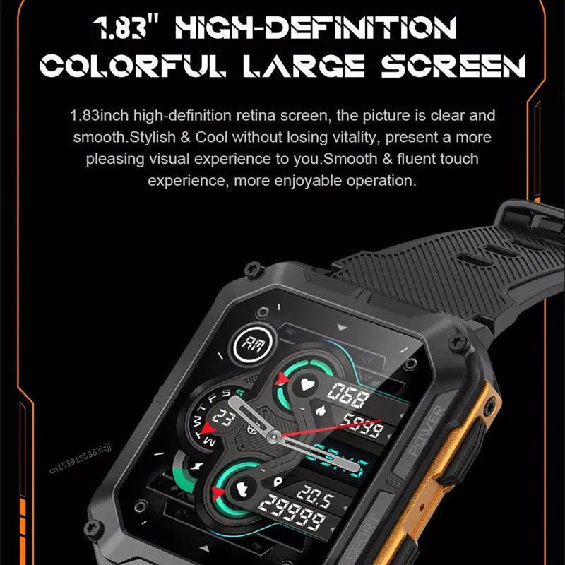 Indestructible Stainless Steel Military Style Rugged Smartwatch