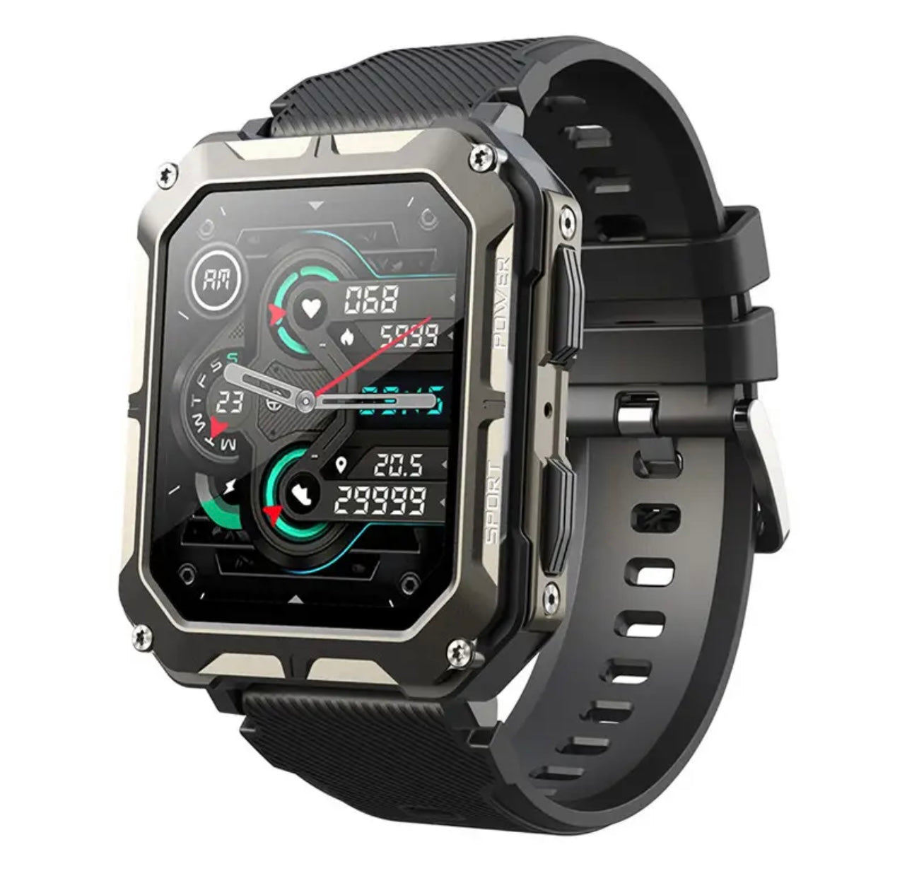 Indestructible Stainless Steel Military Style Rugged Smartwatch