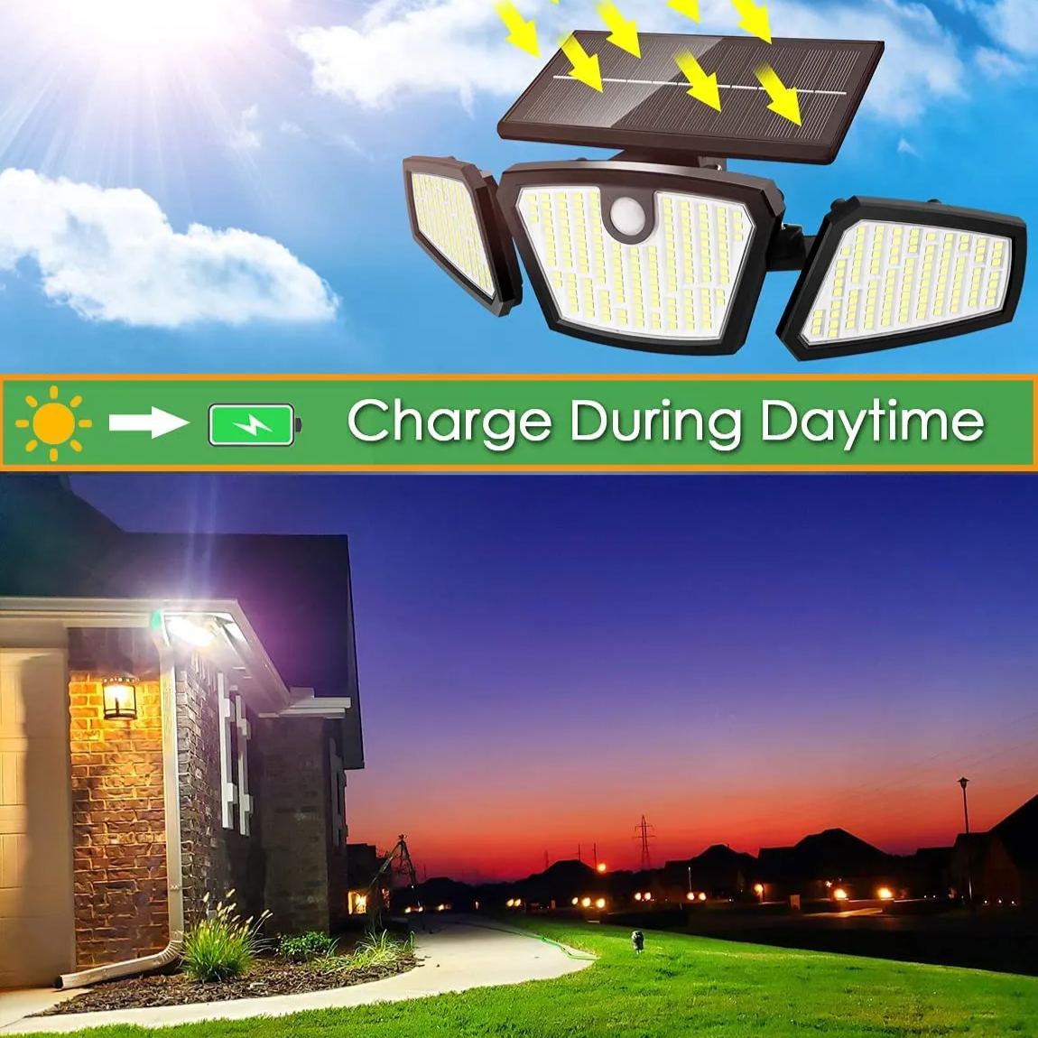 LED Motion Sensor Solar Garden Lights