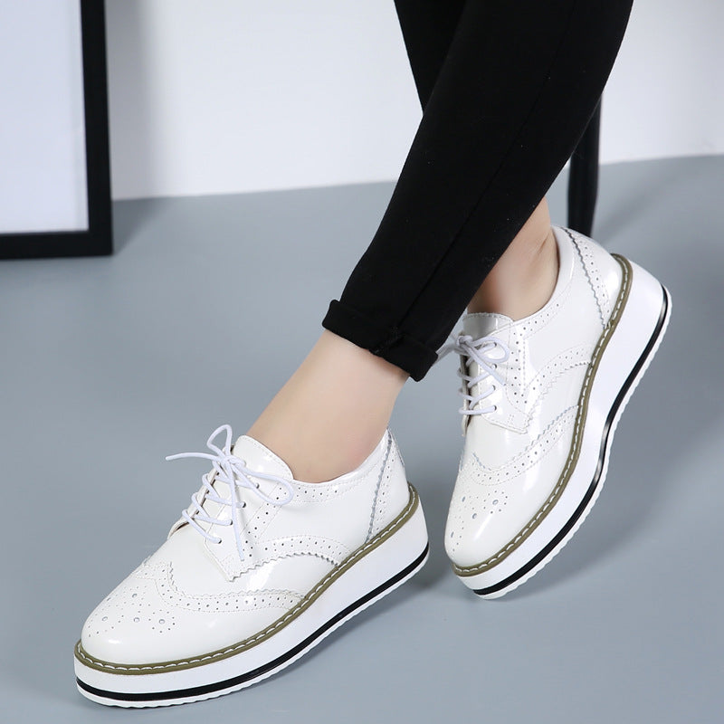 2023 new spring thick-soled mid-heel breathable casual women's shoes