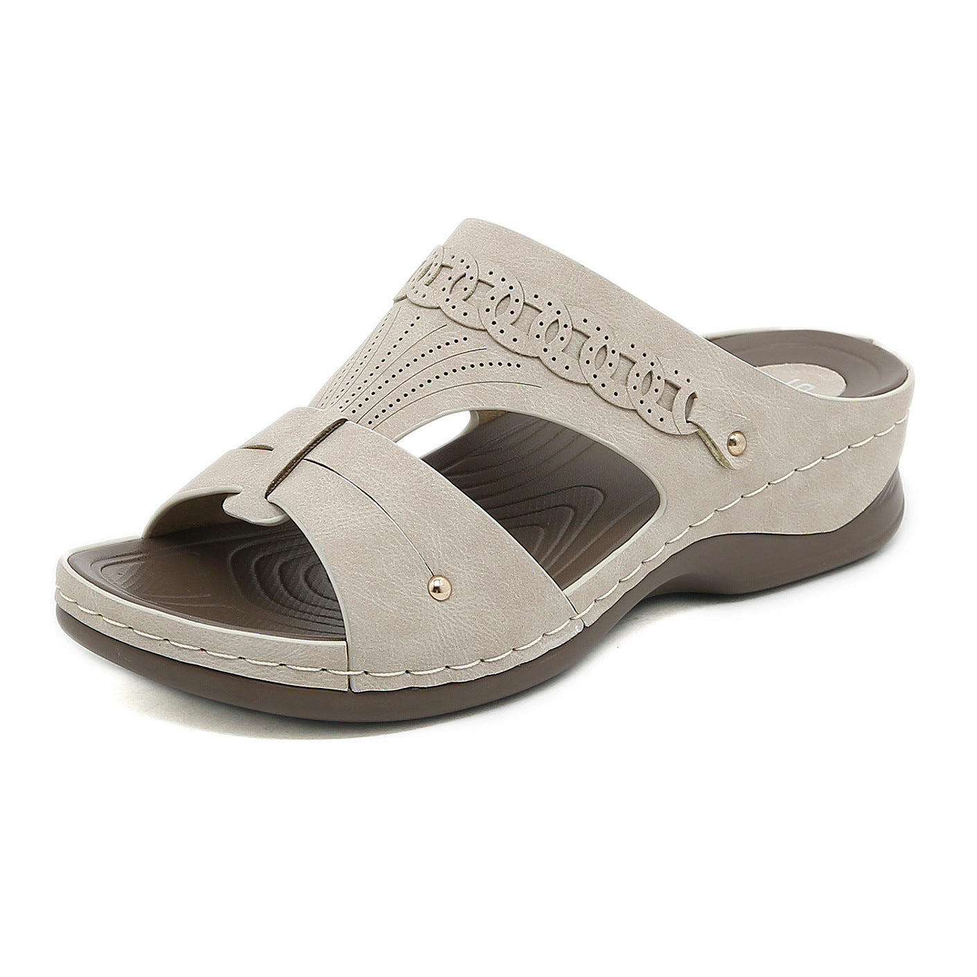 Women's Stitched Casual Wedge Slippers
