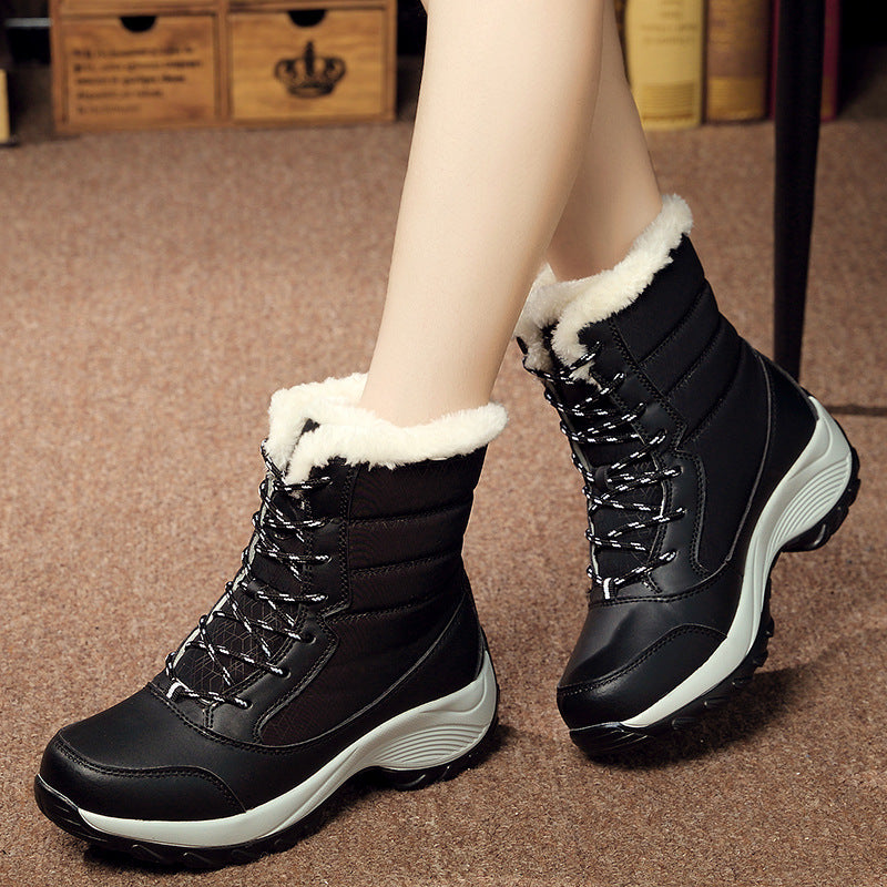 Winter women's high top padded snow boots
