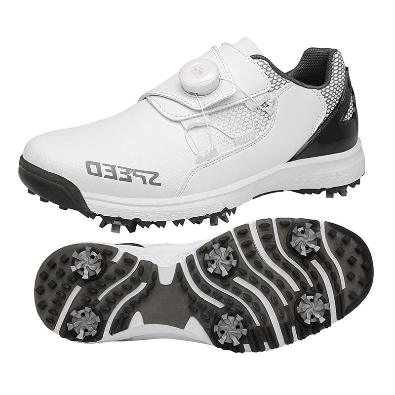 Unisex Breathable Automatic Rotating Lace Up Golf Shoes