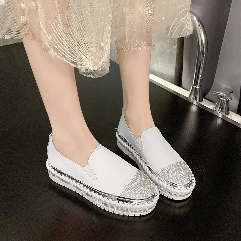 Thick Sole Rhinestone Fashion Ladies Shoes
