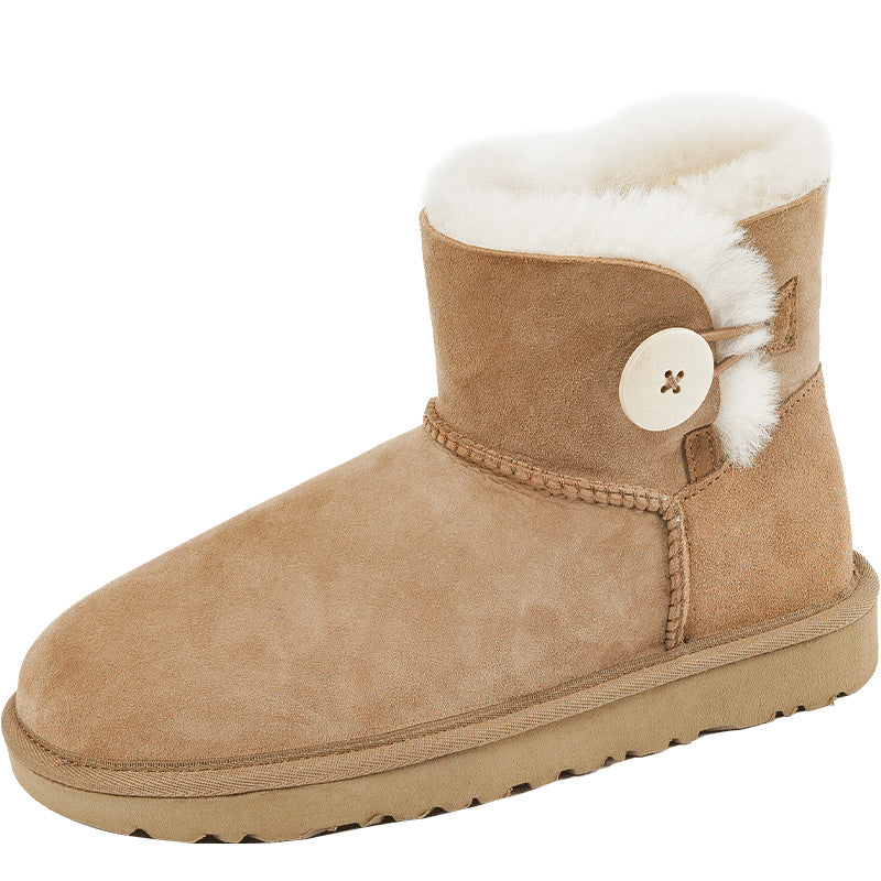Winter all-match fleece warm thick-soled cotton boots