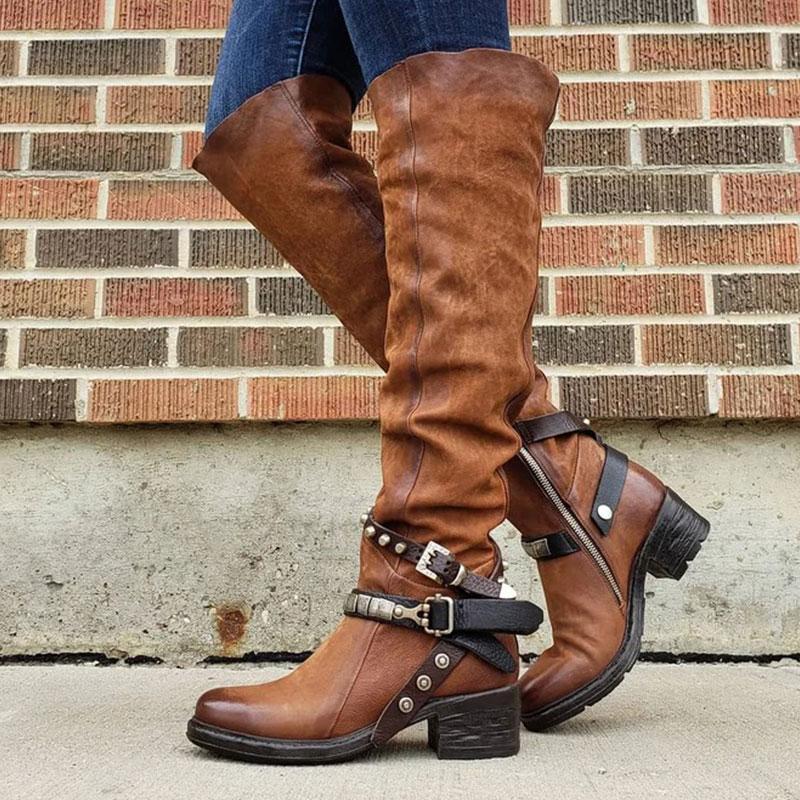 Sursell Women Winter Suede Low Heel Daily Boots