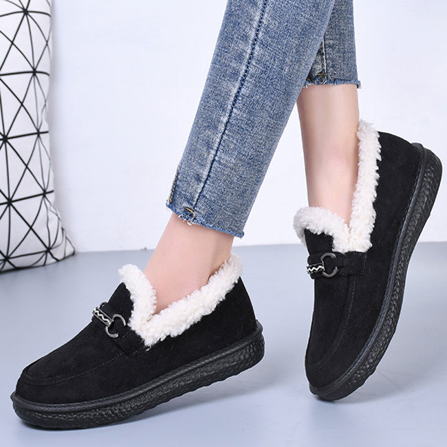 women's winter fleece warm soft-soled cotton shoes