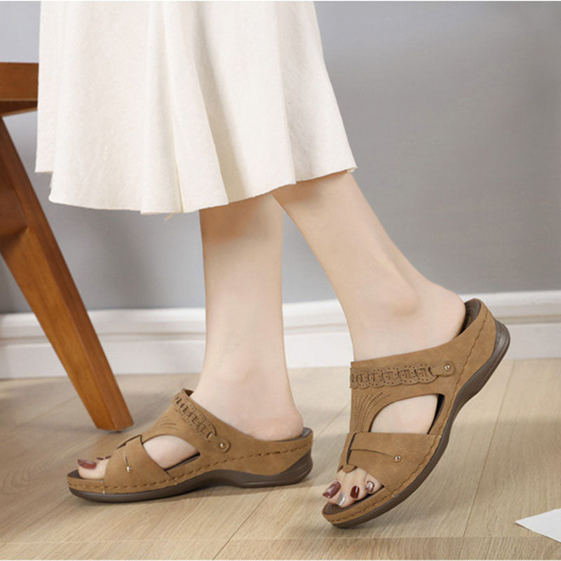 Women's Stitched Casual Wedge Slippers