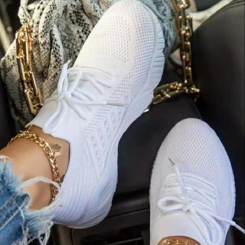 2022 Fall New Ladies Flyknit Breathable Casual Shoes