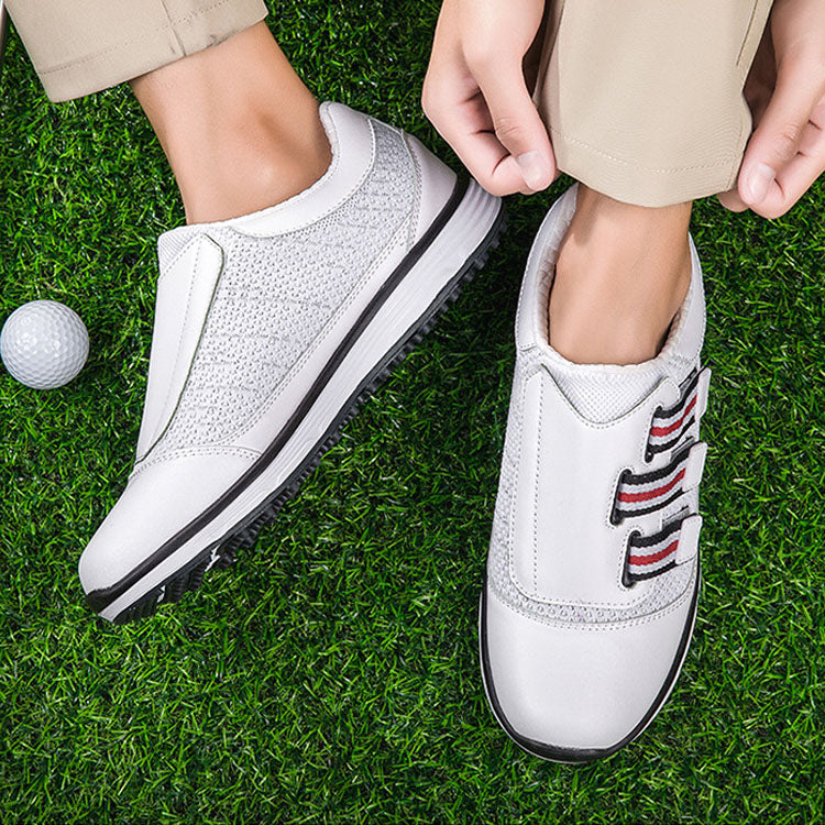 Unisex low-top golf shoes with velcro fly mesh