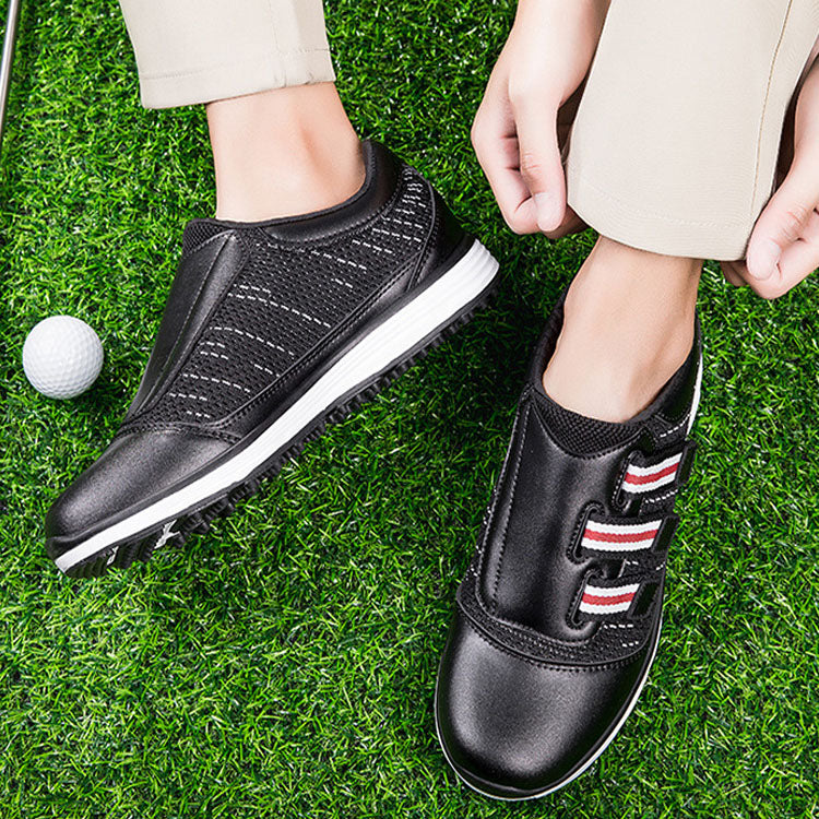 Unisex low-top golf shoes with velcro fly mesh