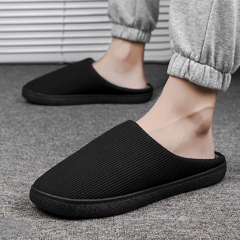 Men's and women's same style autumn and winter cold-proof non-slip warm thick-soled home cotton slippers