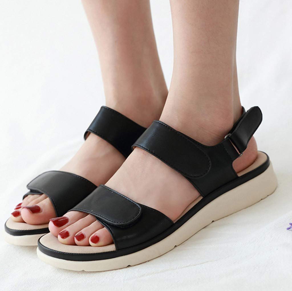 Ladies Velcro Buckle Sponge Massage Sandals