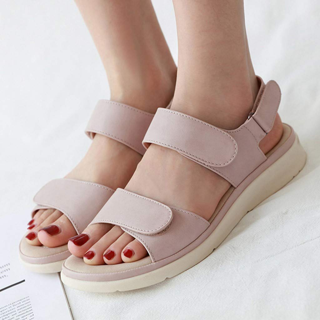 Ladies Velcro Buckle Sponge Massage Sandals
