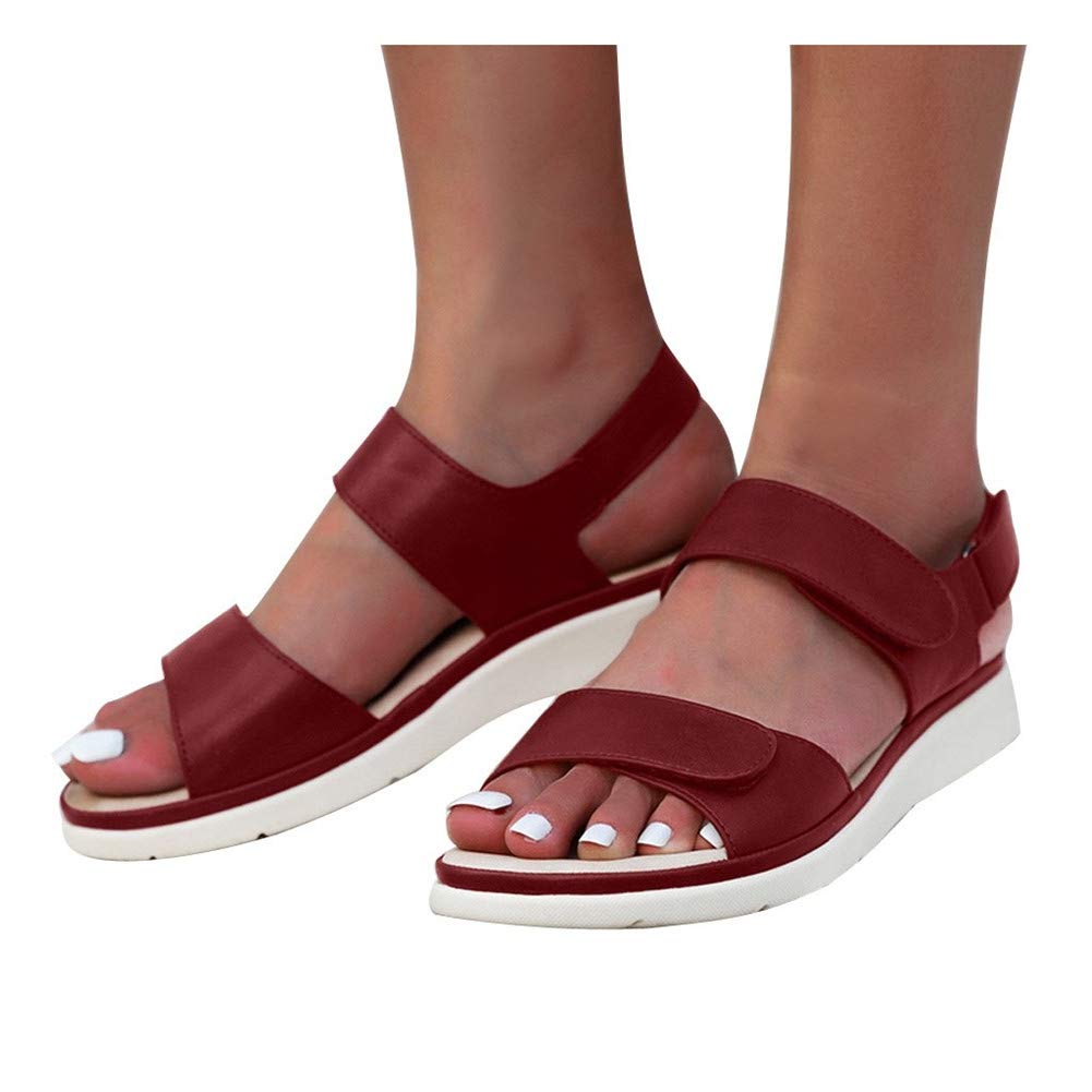 Ladies Velcro Buckle Sponge Massage Sandals