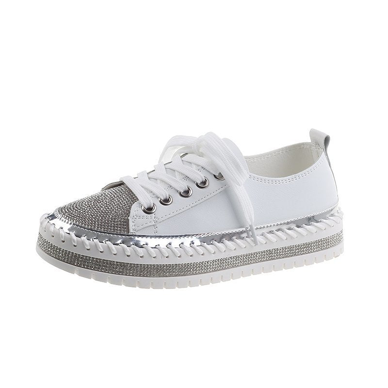 Women's diamond-encrusted thick-soled fashion sneakers