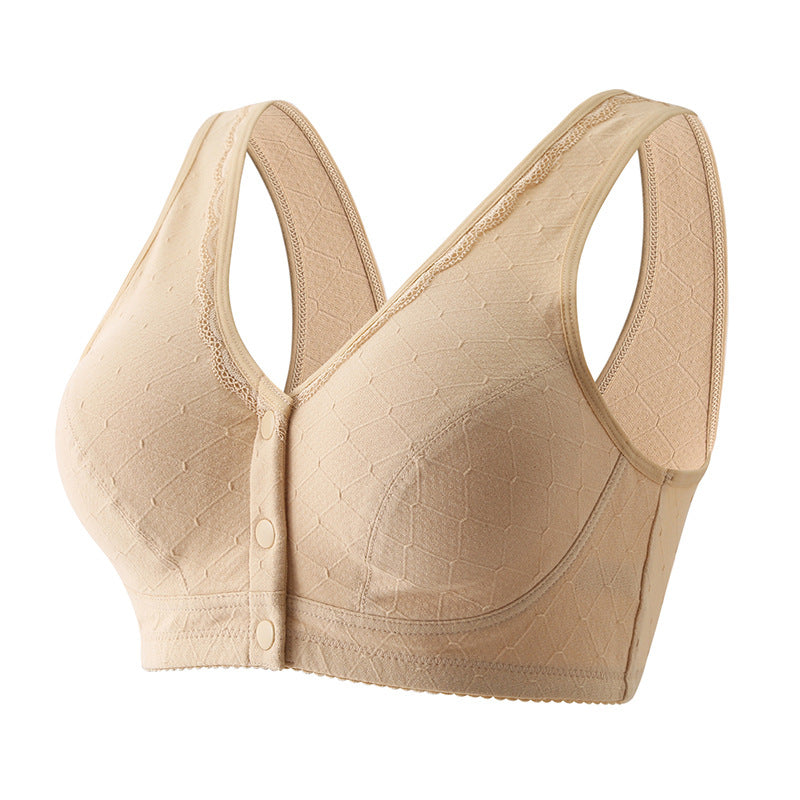 Button Front Cotton Push Up Bra