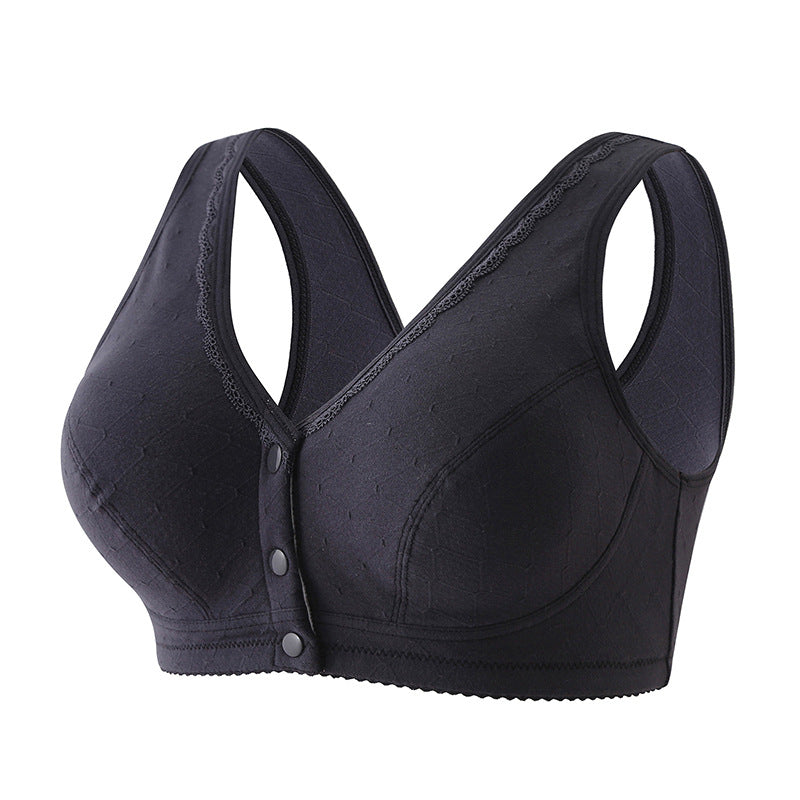 Button Front Cotton Push Up Bra