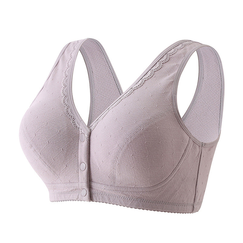 Button Front Cotton Push Up Bra