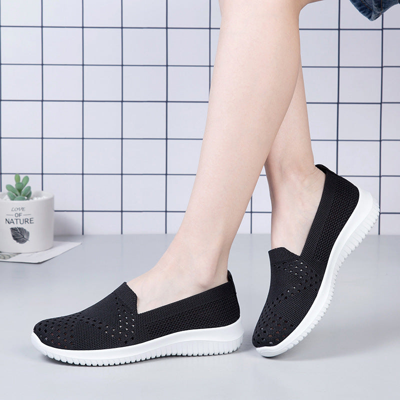 2022 new flying woven breathable mesh casual shoes
