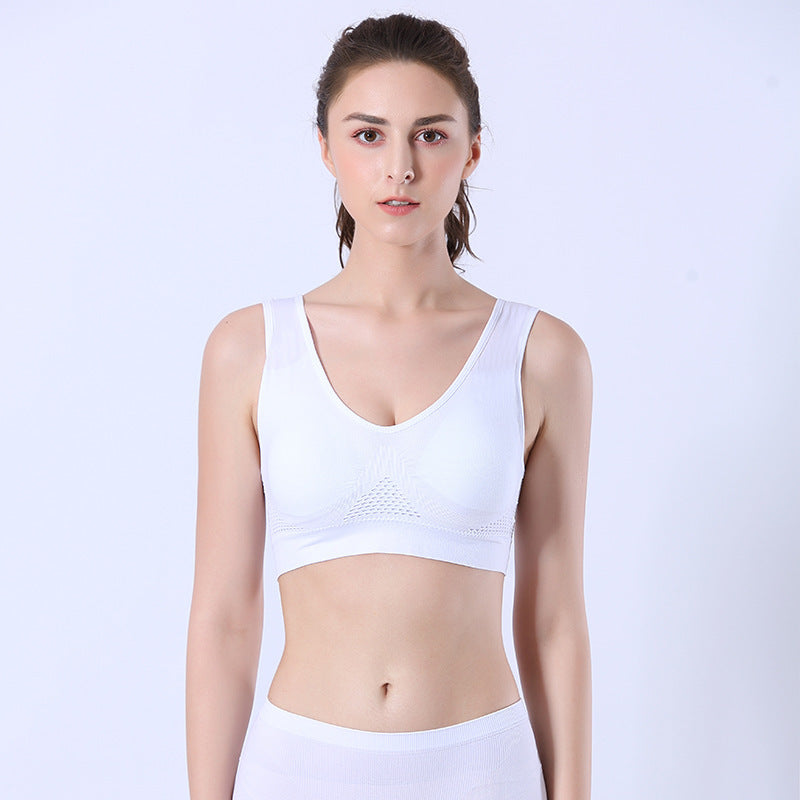 Sports bra mesh perforated vents without steel ring underwear