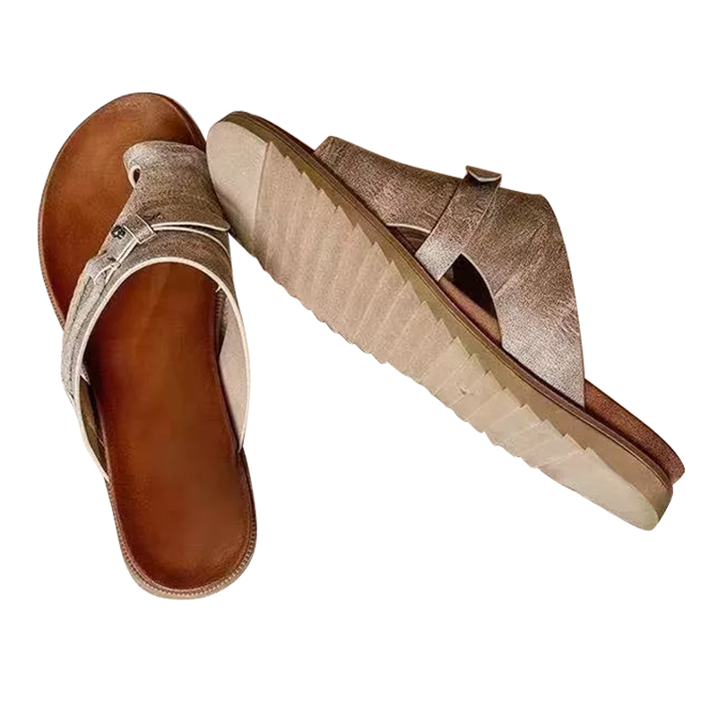 double buckle flip flops