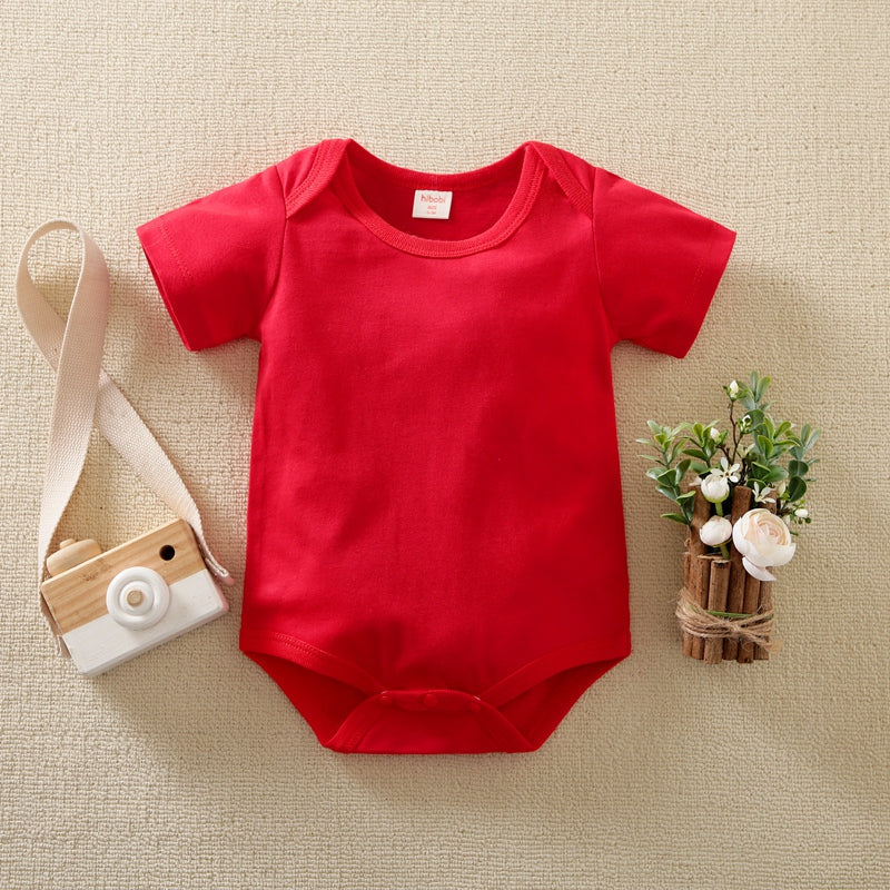 Solid Color Short-sleeved Triangle Jumpsuit for Baby wholesale CHRISTMAS Image Text