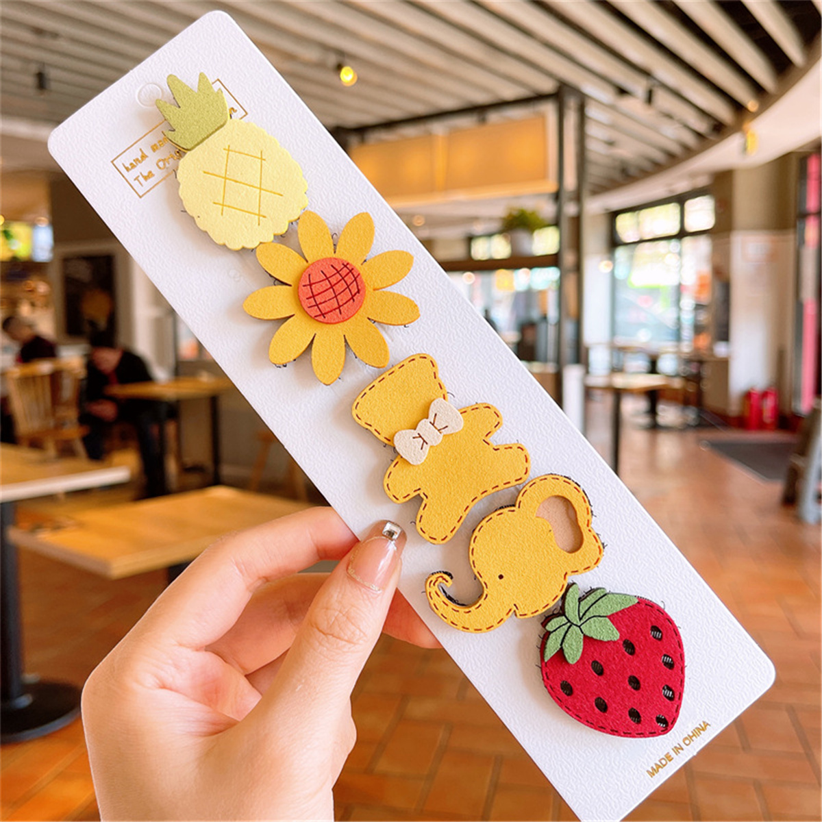 Riolio 5 pcs Baby Fruit and Vegetable Pattern HAIR CLIPs Wholesale