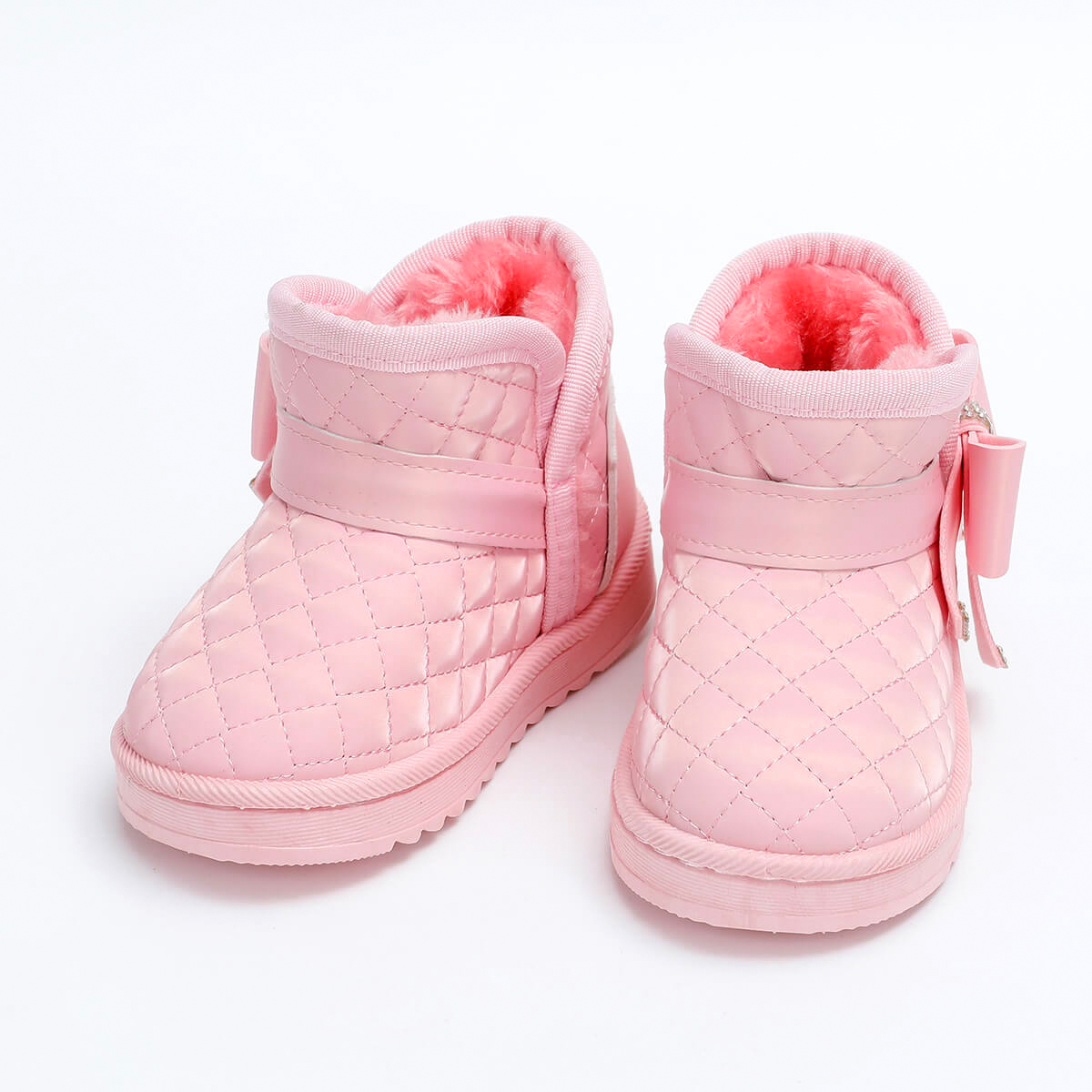Riolio Toddler Girl Solid Color Bowknot Decor Water-proof Non-slip Snow BOOTS Wholesale