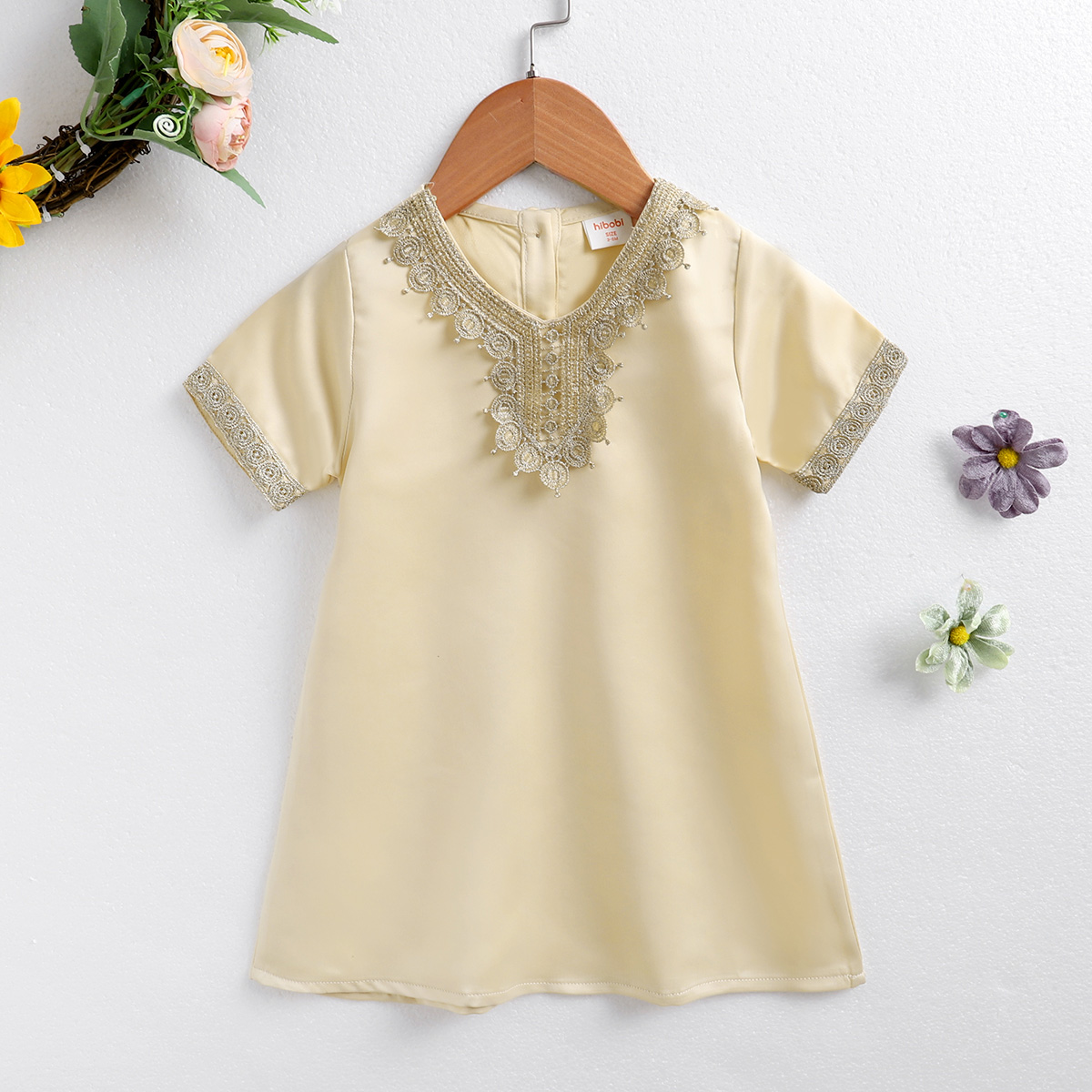 hibobi Baby Solid GOLD Lace Dress Wholesale