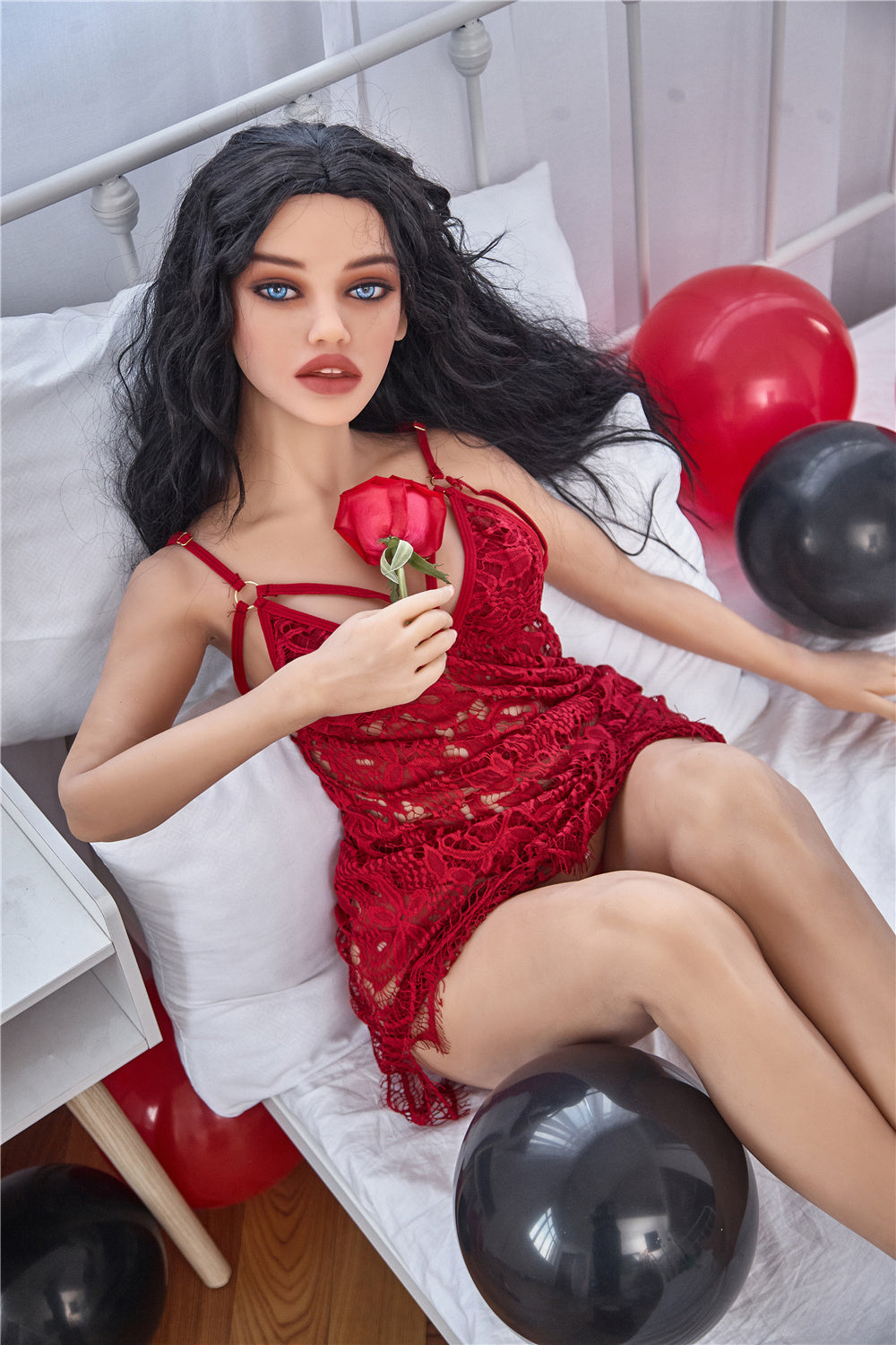 US Stock - SexDollBay Jane Valentine 150cm #56 Head Red Rose Girl Sex Doll