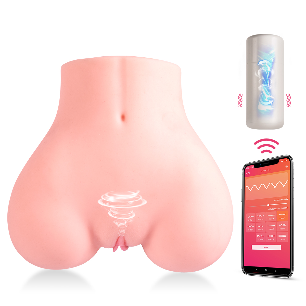 US Stock - RIDMII App Long-distance Control Vacuum Suction Automatic Ass Sex Doll Butt Masturbater