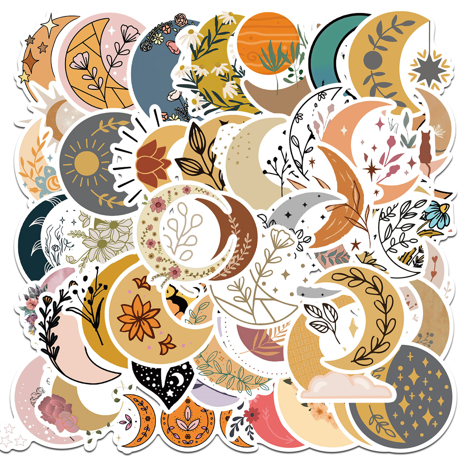 The moon and the flowers Sticker Pack-She Defense Boutique