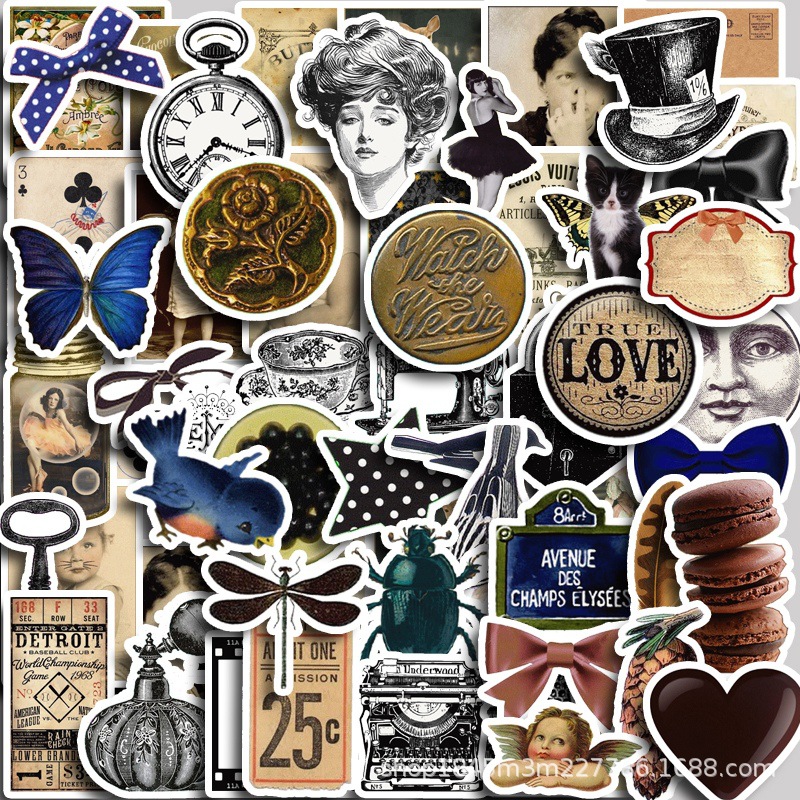 Penice Vintage Style Sticker Pack 60 pieces