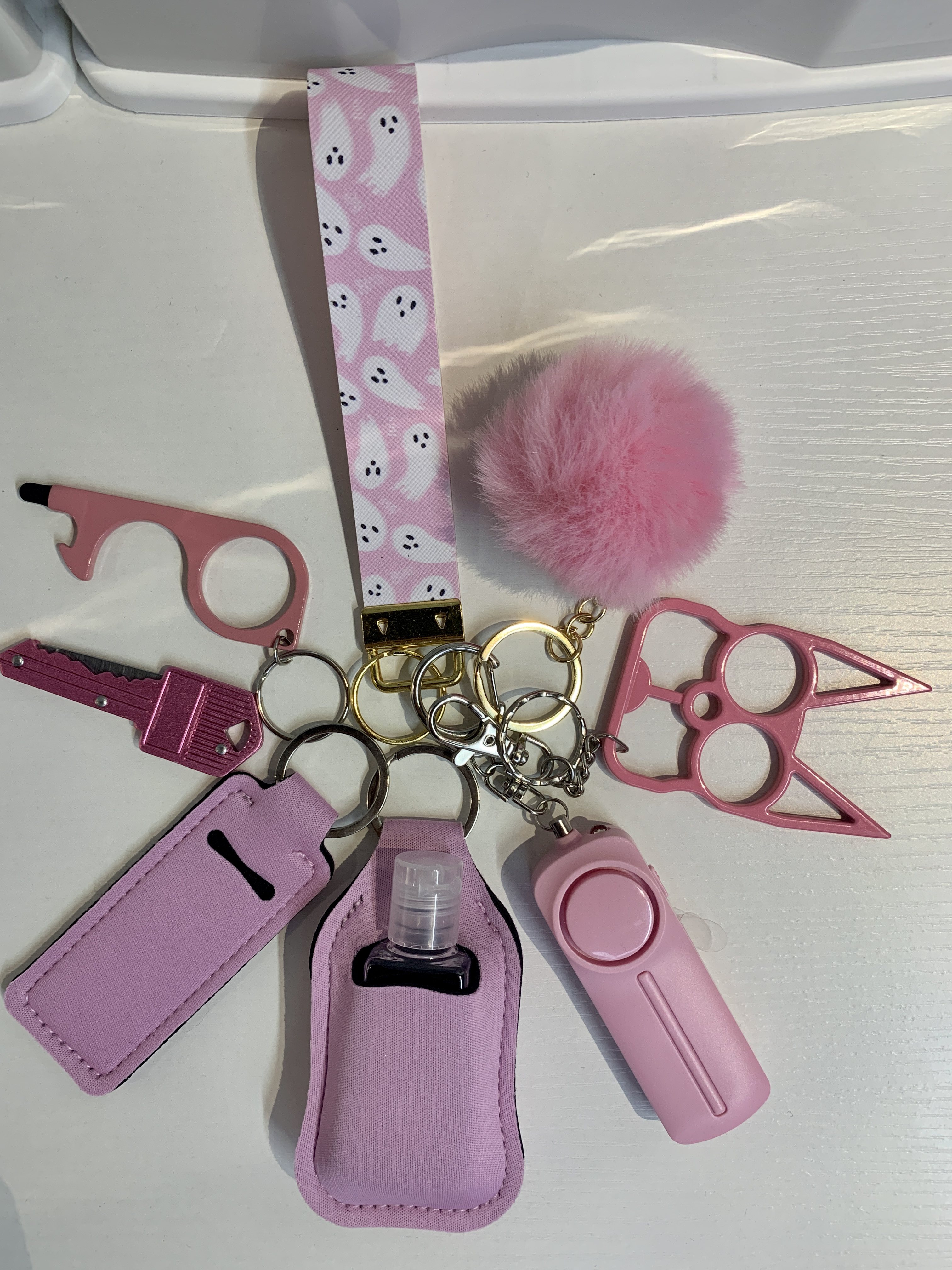 Pink Glitter Self Defense Keychain Set