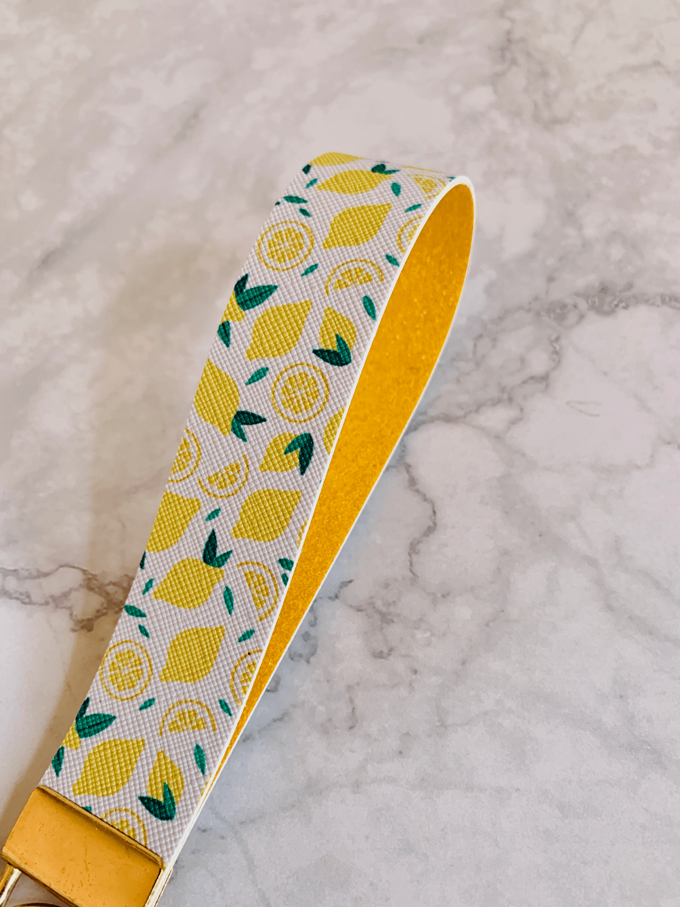Lemon Lattice Glitter Keyfob Wristlet