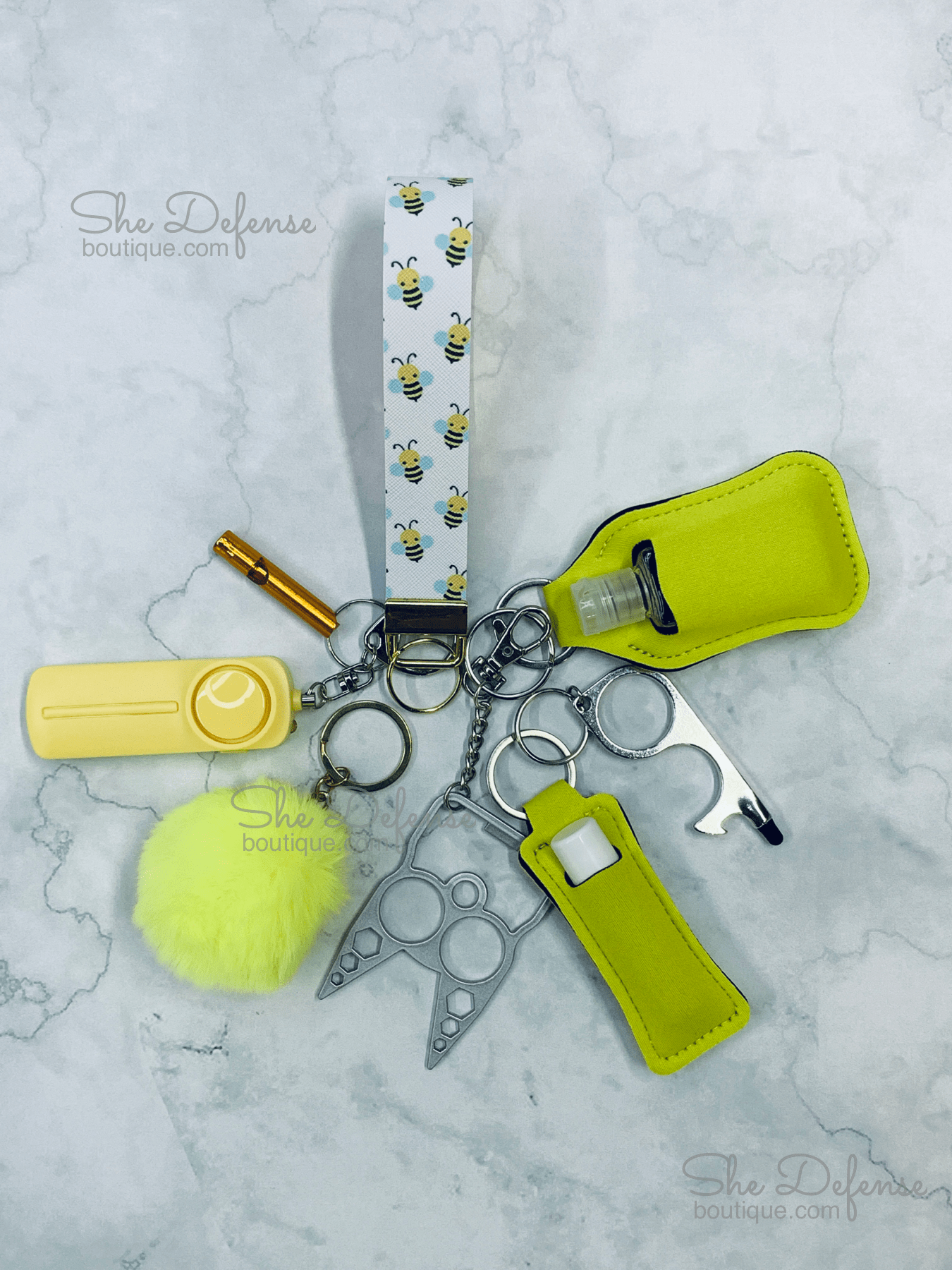 Bees Glitter Self Defense Keychain Set-She Defense Boutique