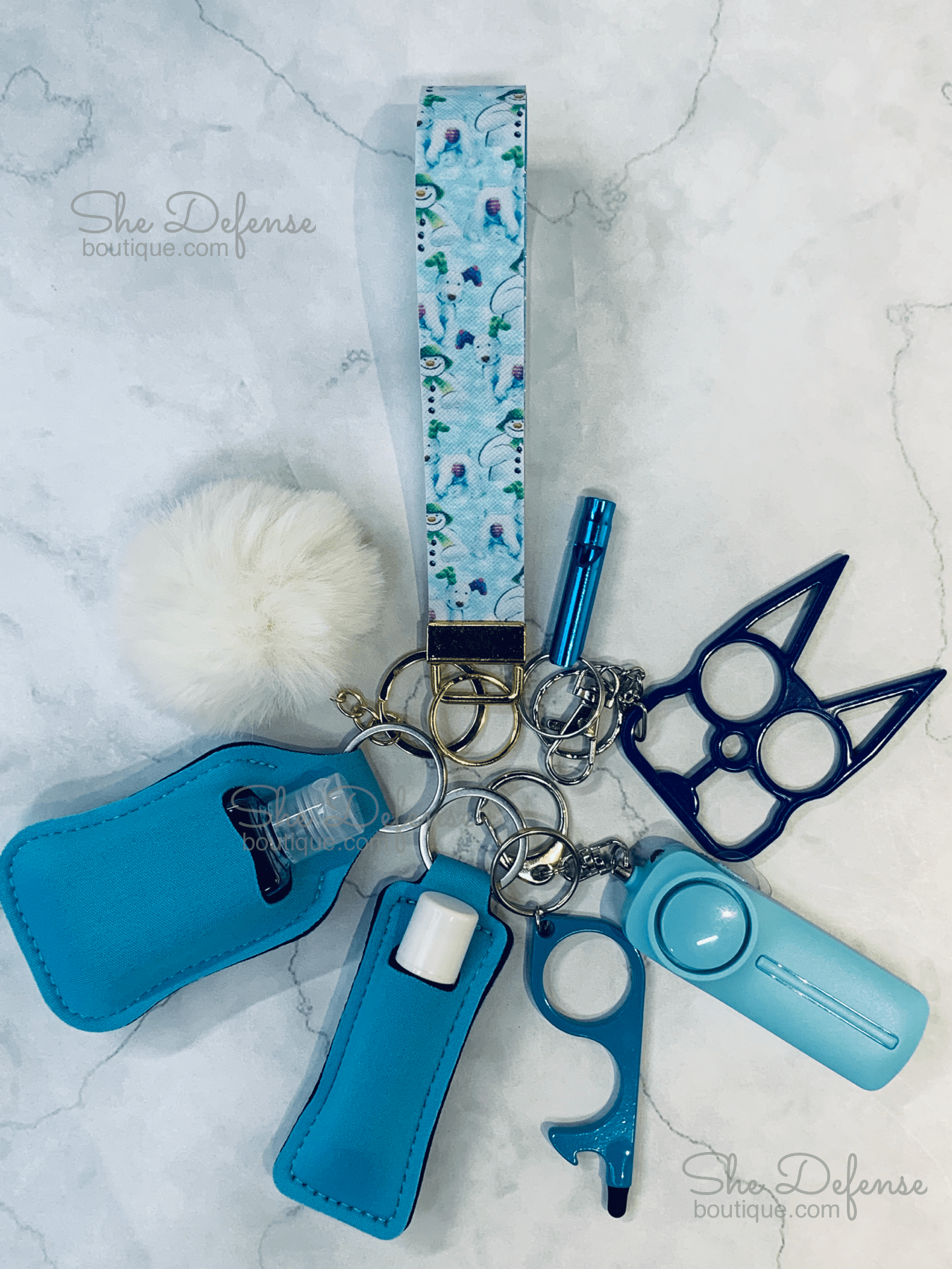 Snowman and Dog Glitter Self Defense Keychain Set-She Defense Boutique