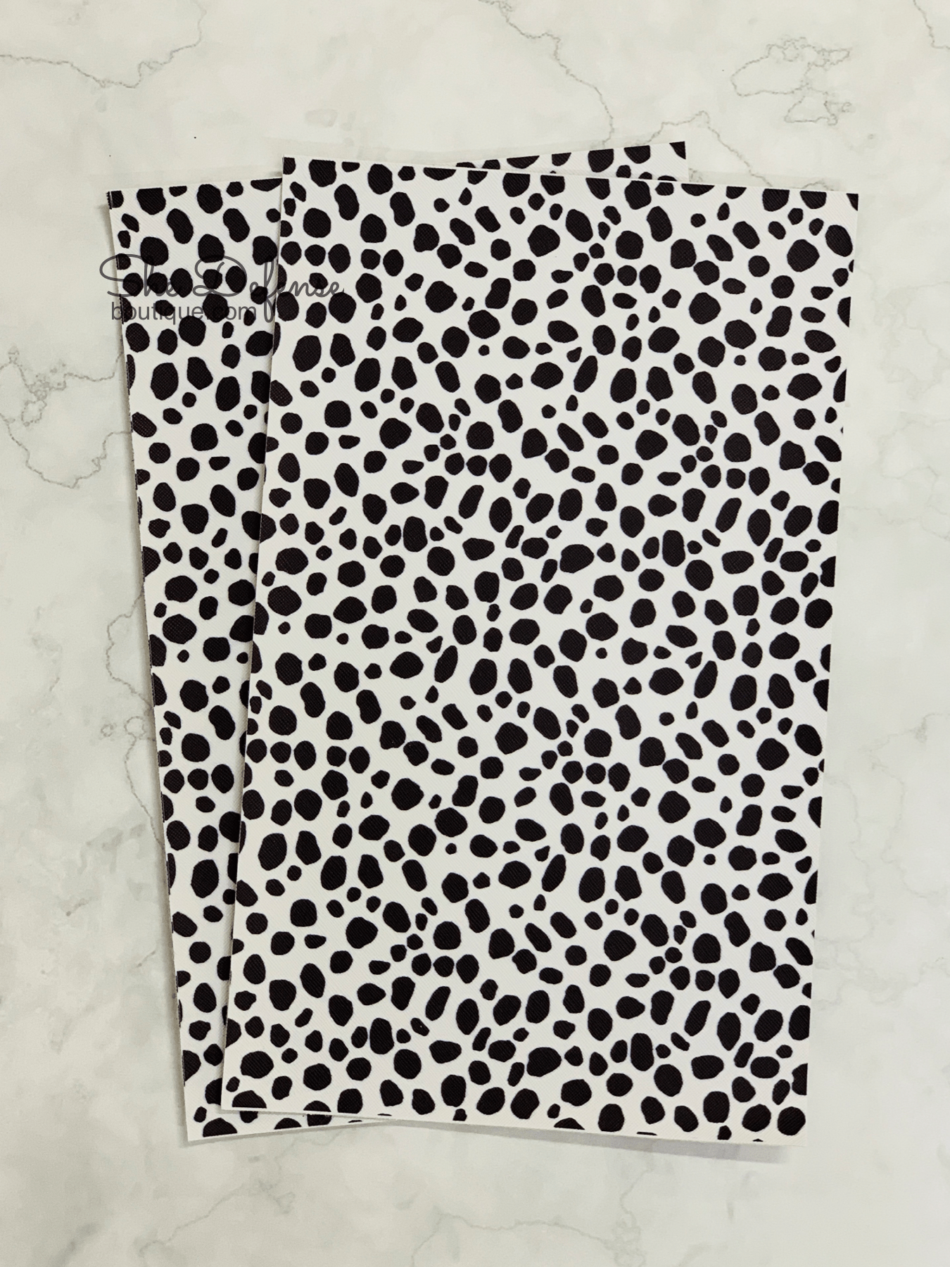 New 1pc Faux Leather Sheet F096 Dalmatian Dots Print