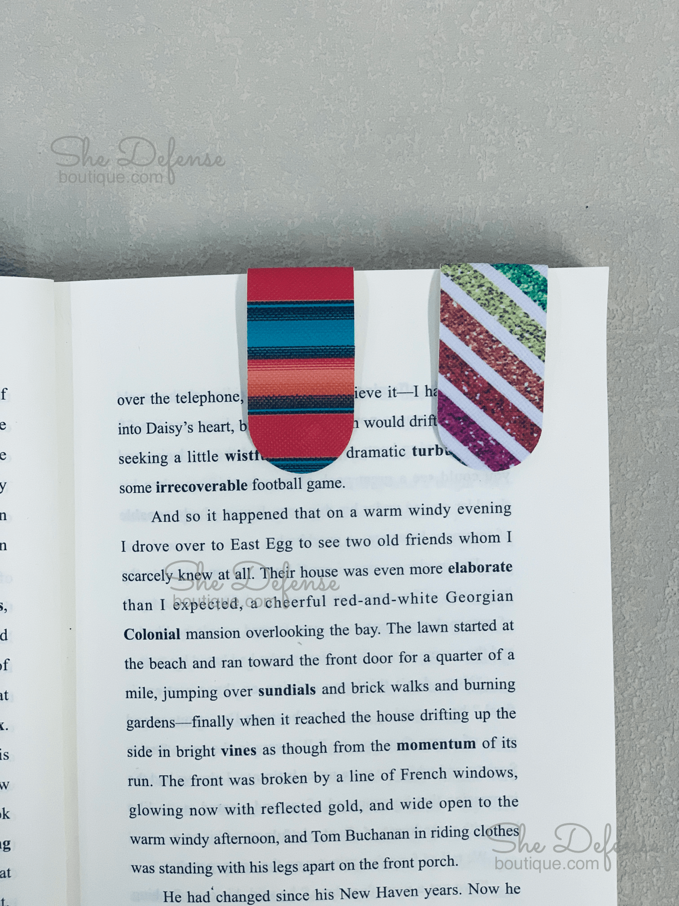 Colorful stripes  Faux Leather Magic Bookmarks