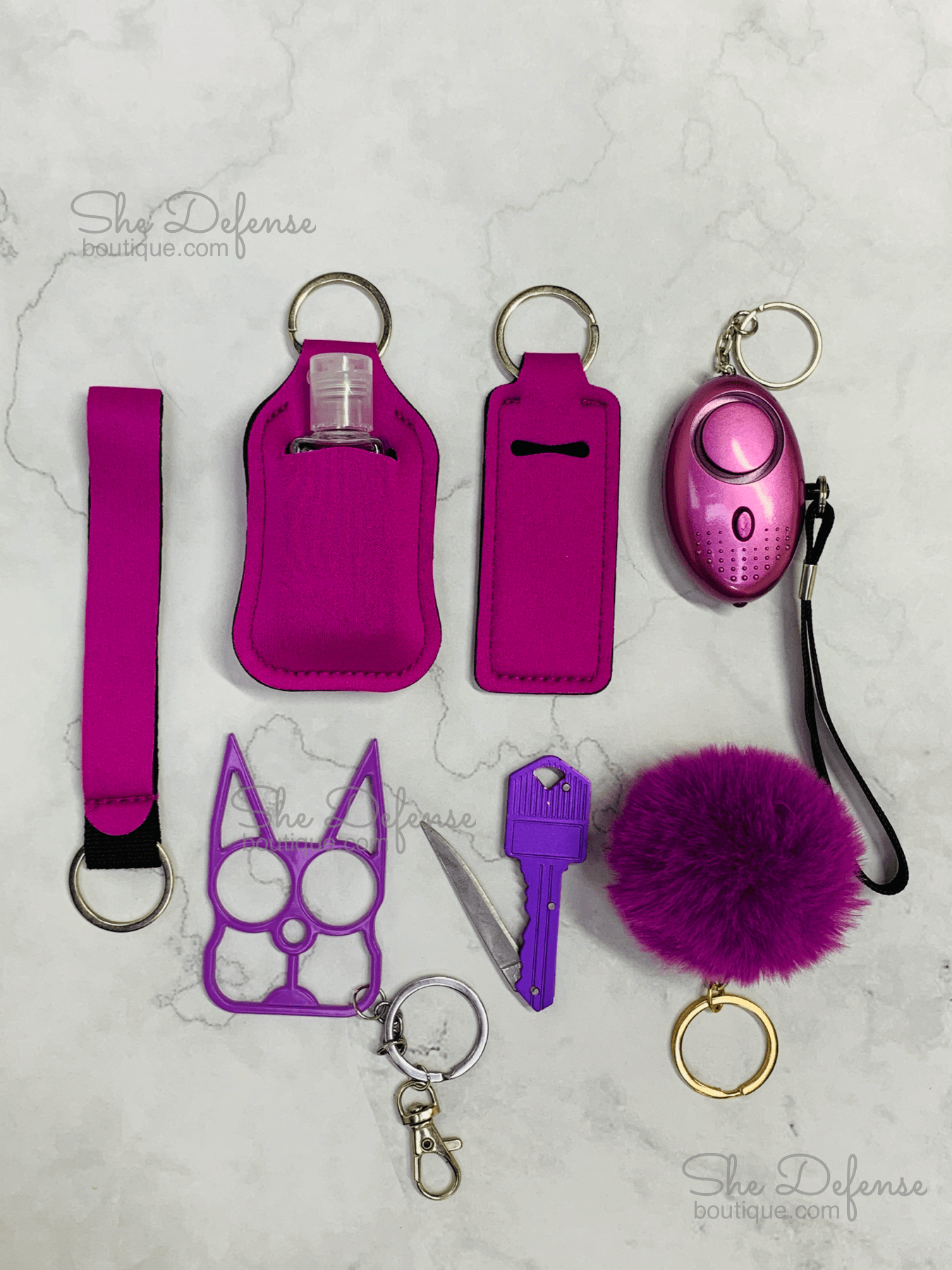 Purple Style Self Defense Keychain Set