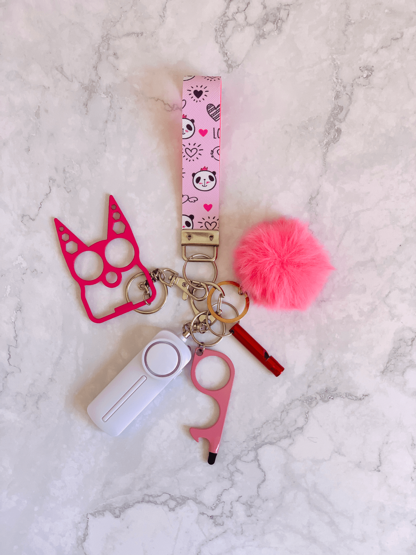 Panda Print Faux Leather Self Defense Keychain Set-She Defense Boutique