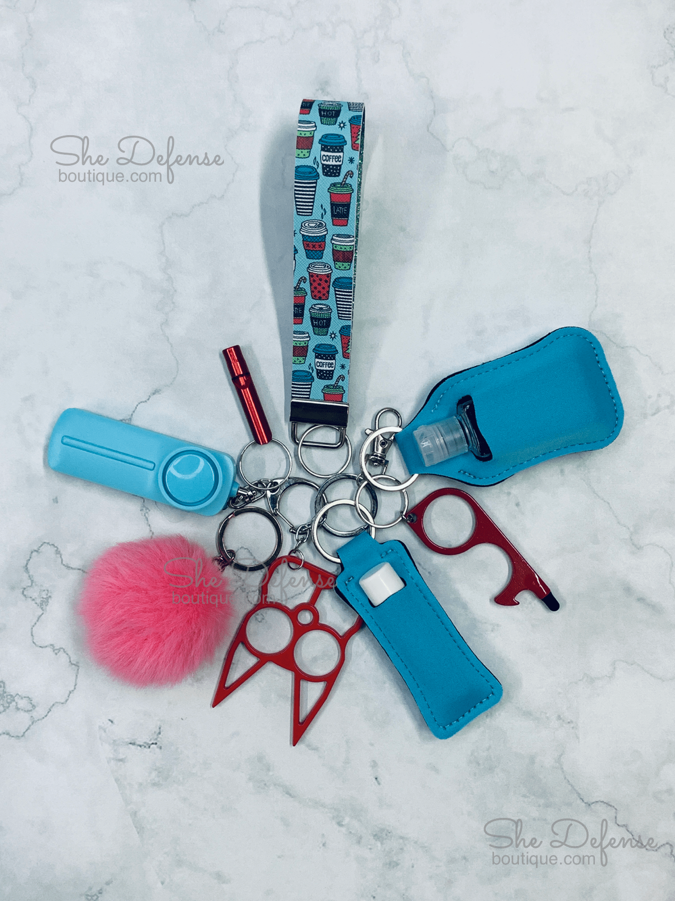 Coffee Glitter Self Defense Keychain Set-She Defense Boutique