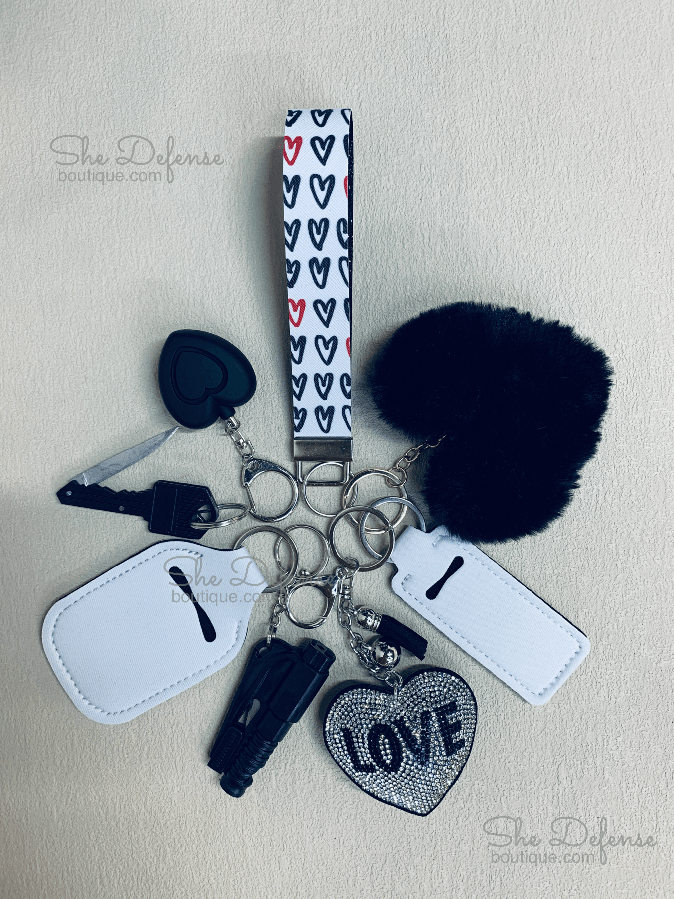 Black Style Valentines Self Defense Keychain Set-She Defense Boutique