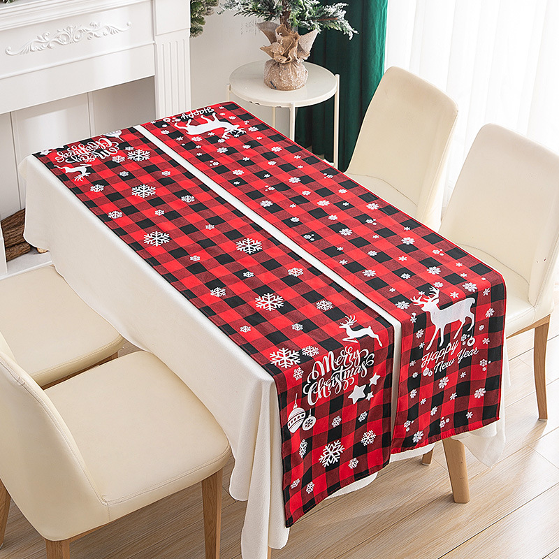 Christmas Plaid Printed Tablecloth