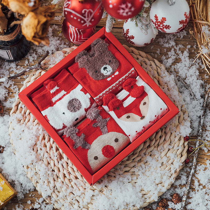 Plush Christmas Stocking Box Gift Set