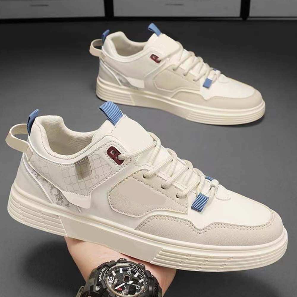 Figcoco Spring new men's casual fashion white sneakers