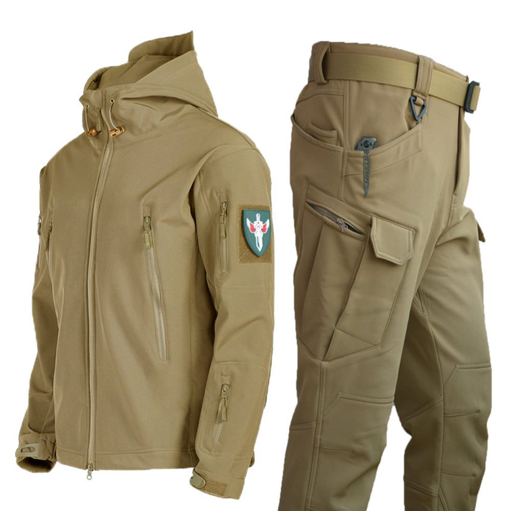 Figcoco Men's autumn and winter windproof fleece mountaineering jacket